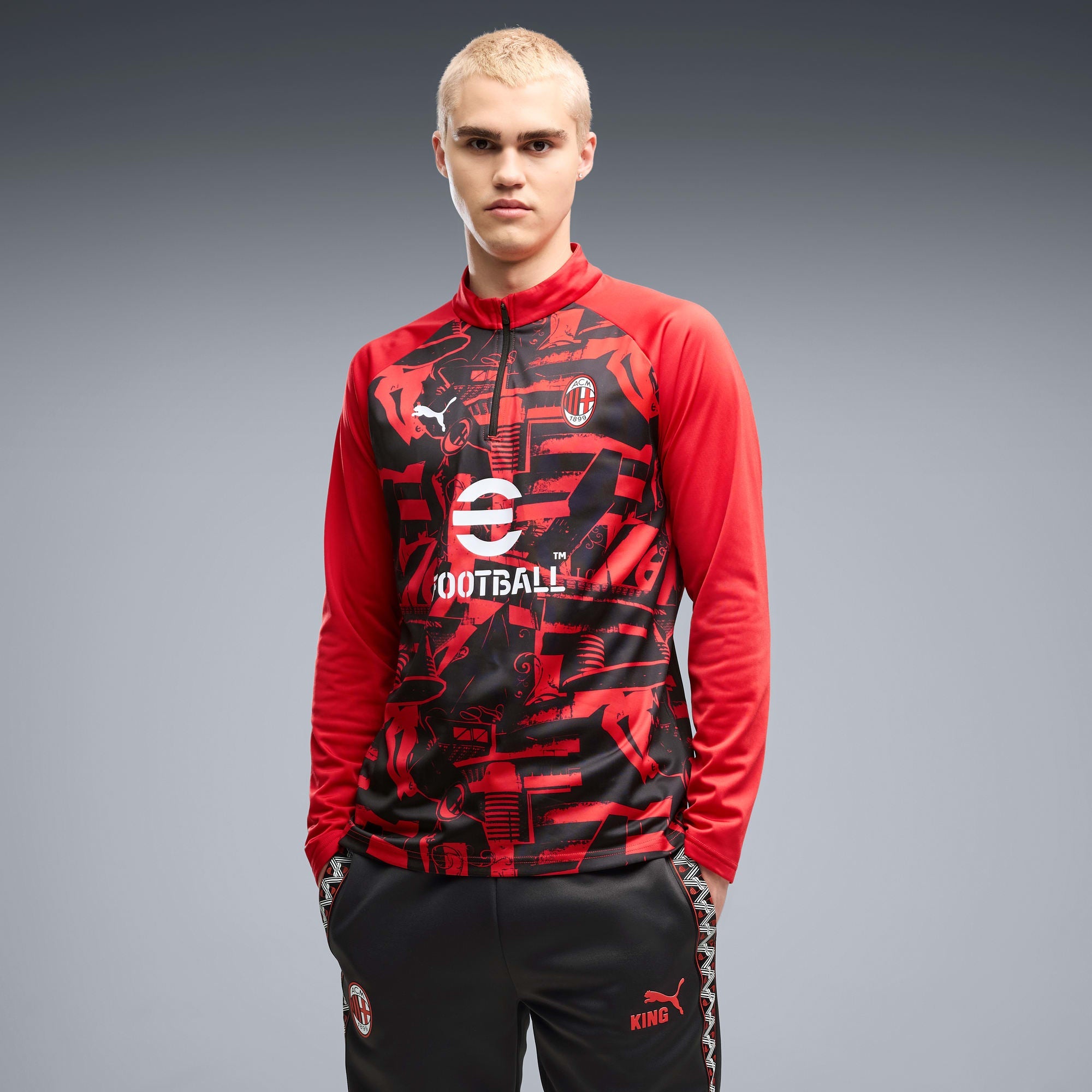 Blusa Quarter-Zip AC Milan Warmup Masculina PUMA