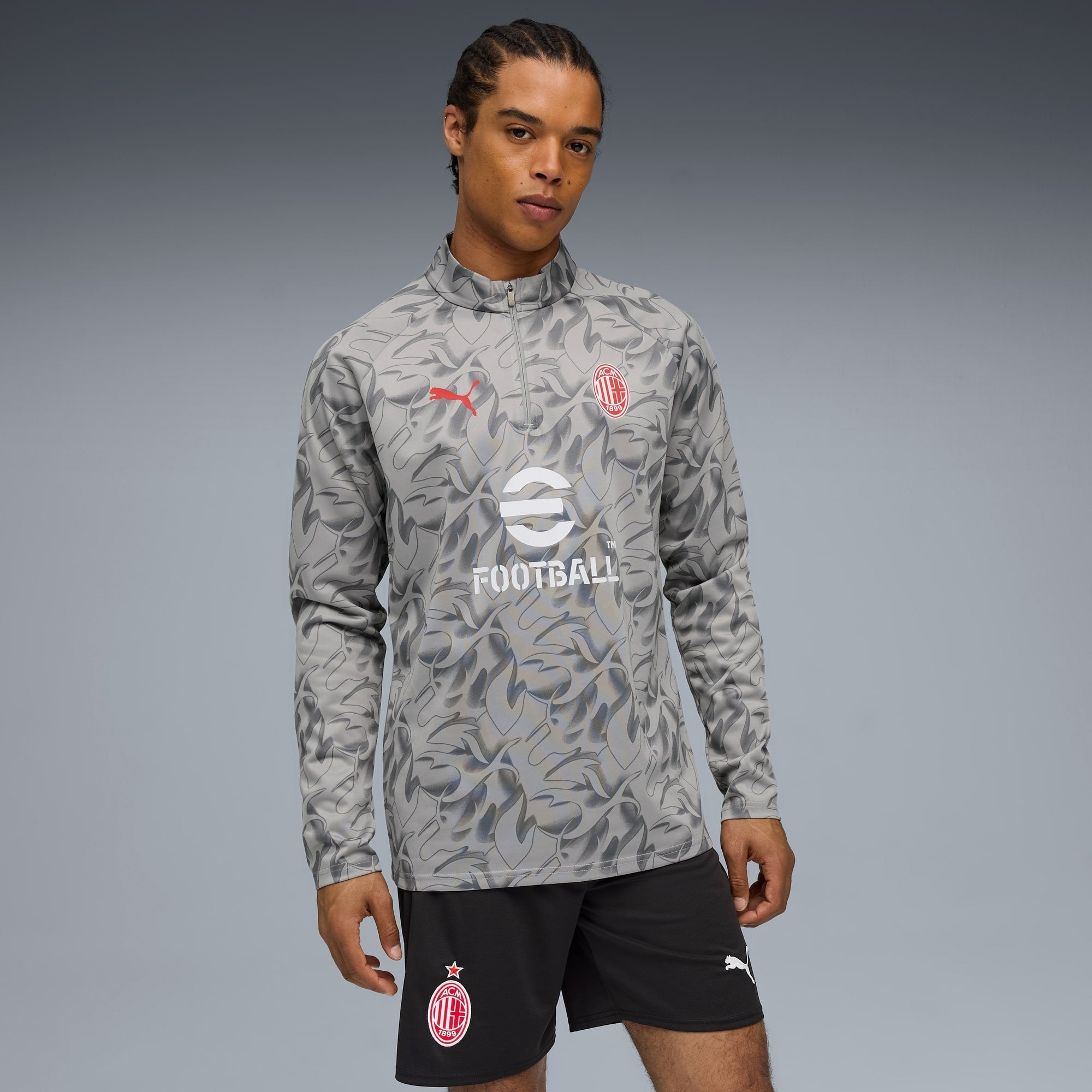 Blusa Quarter-Zip Pré-Jogo AC Milan 25/26 Masculina PUMA